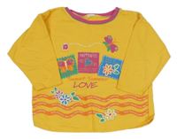 Žltá mikina s obrázkami