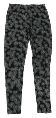 Čierno-biele vzorované legíny Y.F.K.