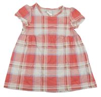 Bielo-ružové kockované šaty H&M
