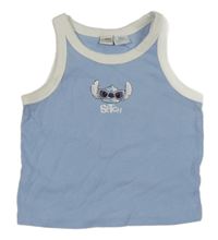 Svetlomodrý rebrovaný crop top so Stitchem Disney