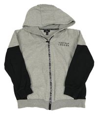 Sivo-čierna prepínaci mikina s logom a kapucňou Firetrap