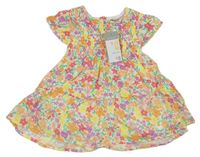 Farebné kvetované mušelínové šaty Primark