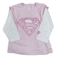 Světleůžovo-bílé triko - Supergirl H&M