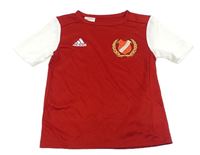 Červeno-biele športové tričko Adidas