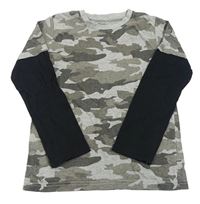 Sivo-čierne army tričko M&Co.