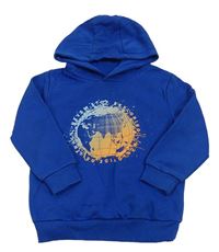 Tmavomodrá mikina s planetou a kapucňou