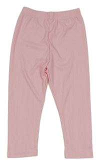 Ružové rebrované legíny