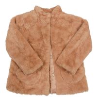 Starorůžová kožešinová lehce zateplená bunda Tu
