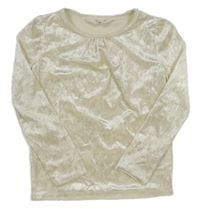 Biele zamatové tričko H&M