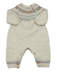 Béžovo-barevný vzorovaný svetrový overal Primark