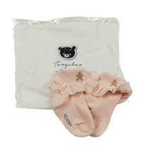 Nové - Růžové ponožky s hvězdou a volánkem