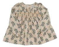 Světlerůžová květovaná halenka 