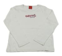 Biele tričko s nápisom Esprit