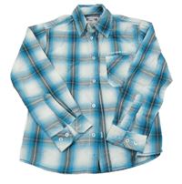 Modro-bílo-šedá kostkovaná košile C&A