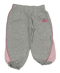 Šedo-růžové tepláky s logem Adidas