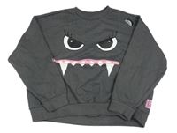 Antracitová mikina se žralokem Sinsay