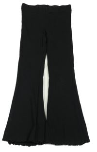 Černé žebrované flare legíny Next