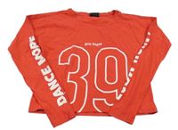 Červené crop tričko s číslom Page one young