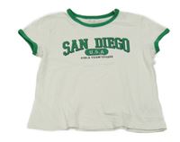 Bielo-zelení crop tričko s nápisom C&A