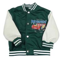 Tmavozeleno-smotanová baseballová mikina - Autá