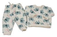 2set - Smetanová mikina se slony + tepláky Matalan