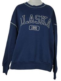 Dámská tmavomodrá mikina s nápisem Pull&Bear 