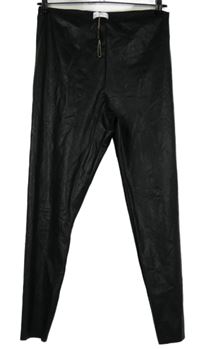 Nové - Dámske čierne koženkové tregíny zn. Galerry