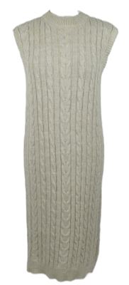 Dámské béžové vzorované pletené šaty 