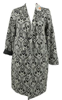 Nové - Dámský černo-bílý vzorovaný sakový cardigán 