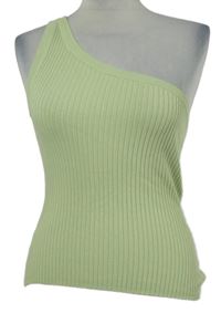 Dámsky svetlozelený rebrovaný asymetrický top Colloseum