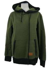 Pánska kaki-čierna mikina s kapucňou Shein