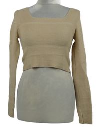 Dámsky béžový crop sveter Shein