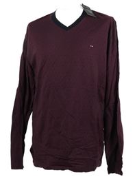 Nové - Pánske vínové bodkované tričko Eden Park