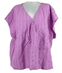 Nové - Dámská lila vzorovaná krepová halenka TU vel. 54