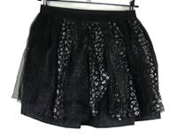 Kockovaným - Dámska čierno-strieborná vzorovaná tylová sukňa George