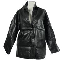 Dámská černá koženková košilová bunda Shein 