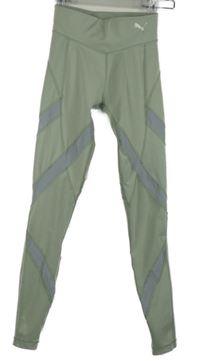 Dámské světlezelené sportovní legíny s pruhy Puma