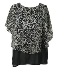 Dámská černo-šedá vzorovaná šifonová tunika Janina 