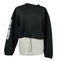 Dámská černá neoprenová oversized crop mikina s nápisem Asos 