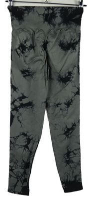 Dámske sivo-čierne batikované športové legíny