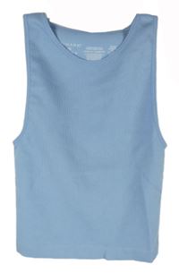 Dámsky svetlomodrý rebrovaný elastický crop top Primark