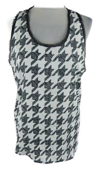 Dámksý bielo-čierny vzorovaný top H&M