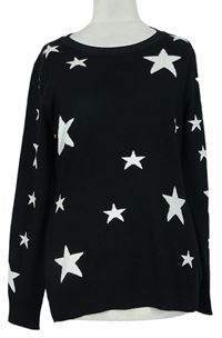 Dámsky čierny hviezdičkovaný sveter