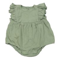 Khaki rebrované body s volánikom Matalan