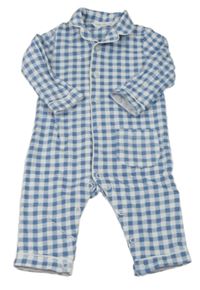 Modro-bílý kostkovaný overal John Lewis