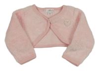 Svetloružové chlpaté bolerko so srdiečkom