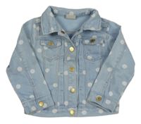 Svetlomodrá bodkovaná á rifľová bunda Zara