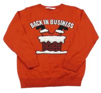 Červený sveter s obrázkom H&M