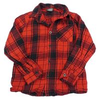 Červeno-černá kostkovaná flanelová košile Primark