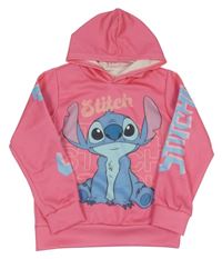 Růžová mikina se Stichem a kapucí 